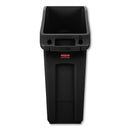 Rubbermaid Slim Jim Under-Counter Container, 13 Gal, Polyethylene, Black - RCP2026696