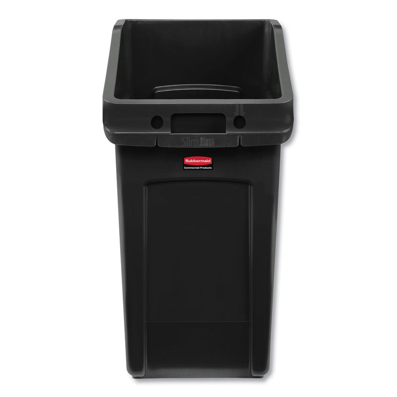 Rubbermaid Slim Jim Under-Counter Container, 23 Gal, Polyethylene, Black - RCP2026722