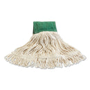 Rubbermaid Scrubbing Wet Mop, Cotton/Synthetic Blend, 15.75" X 6", White - RCP2036128