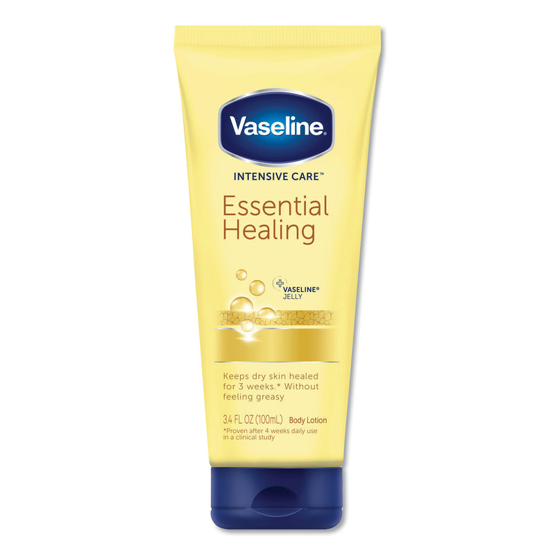 Vaseline Intensive Care Essential Healing Body Lotion, 3.4 Oz Squeeze Tube, 12/Carton - UNI04180CT