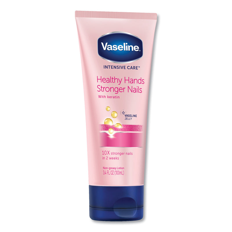 Vaseline Intensive Care Healthy Hands Stronger Nails Lotion, 3.4 Oz Squeeze Tube, 12/Carton - UNI04183CT