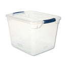Rubbermaid Clever Store Basic Latch-Lid Container, 13 3/8W X 16 7/8D X 11 1/2H, 30Qt, Clear - UNXRMCC300001