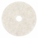 3M 21 in Non-Woven Natural/Polyester Fiber Round Burnishing Pad, 1500 to 3000 rpm, White, 5 PK - 3300