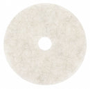 3M 17 in Non-Woven Natural/Polyester Fiber Round Burnishing Pad, 1500 to 3000 rpm, White, 5 PK - 3300