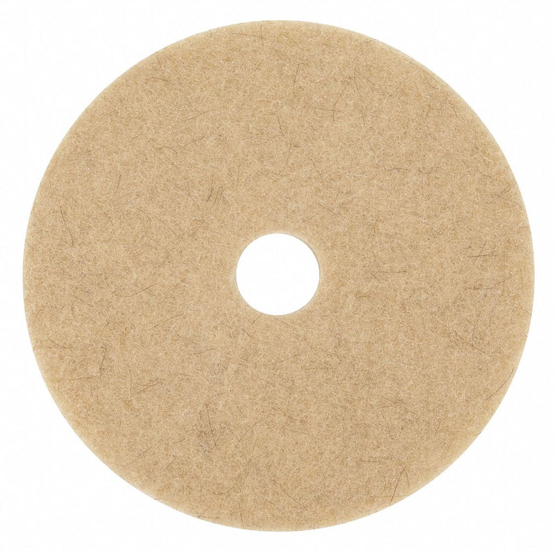 3M 24 in Non-Woven Natural/Polyester Fiber Round Burnishing Pad, 1500 to 3000 rpm, Tan, 5 PK - 3500