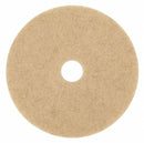 3M 27 in Non-Woven Natural/Polyester Fiber Round Burnishing Pad, 1500 to 3000 rpm, Tan, 5 PK - 3500