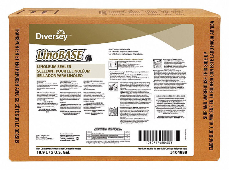 Diversey 5104888 - Floor Sealer 5 gal. 1200 to 2000 sq. ft.