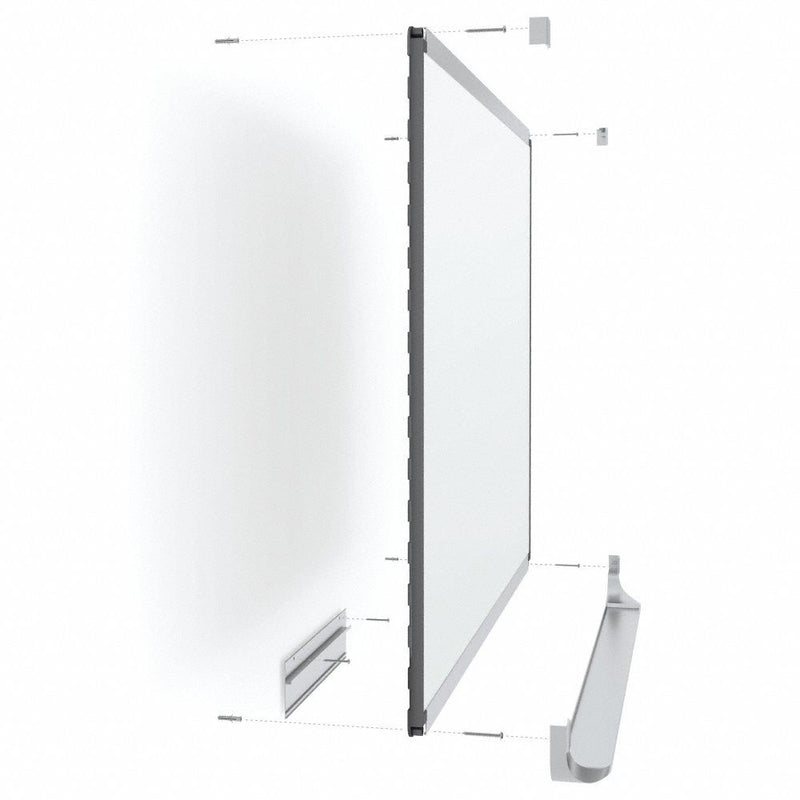 Quartet Gloss-Finish Steel Dry Erase Board, Wall Mounted, 48"H x 72"W, White - TEM547B