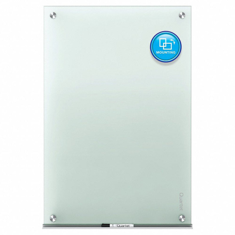 Quartet Gloss-Finish Glass Dry Erase Board, Wall Mounted, 36"H x 48"W, Frosted White - G4836F