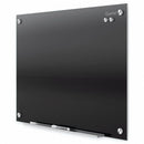 Quartet Gloss-Finish Glass Dry Erase Board, Wall Mounted, 24"H x 36"W, Black - G3624B