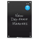 Quartet Gloss-Finish Glass Dry Erase Board, Wall Mounted, 36"H x 48"W, Black - G4836B