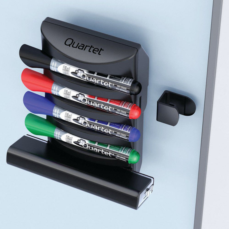 Quartet Plastic Marker Holder, 6 1/2 inW, Black - 85377
