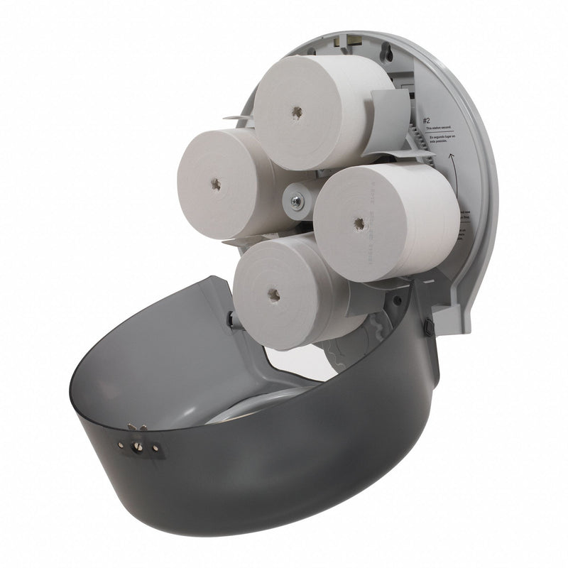 Georgia-Pacific Toilet Paper Dispenser, Compact(R), Smoke, Coreless, (4) Rolls Dispenser Capacity, Plastic - 56788