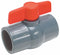 Top Brand Ball Valve, PVC, Inline, 1-Piece, Pipe Size 1/2 in, Connection Type Socket x Socket - 32H948