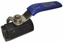 Top Brand Ball Valve, Carbon Steel, Inline, 2-Piece, Pipe Size 3/4 in, Connection Type FNPT x FNPT - 32H963