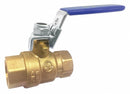 Top Brand Ball Valve, Brass, Inline, 2-Piece, Pipe Size 3/4 in, Connection Type FNPT x FNPT - 32H972