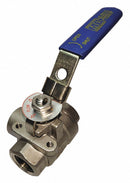 Top Brand Ball Valve, 316 Stainless Steel, 3-Way, 2-Piece, Pipe Size 2 in - G-SSTW-200