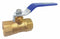 Top Brand Ball Valve, Brass, Inline, 2-Piece, Pipe Size 3/8 in, Connection Type FNPT x FNPT - 32J028