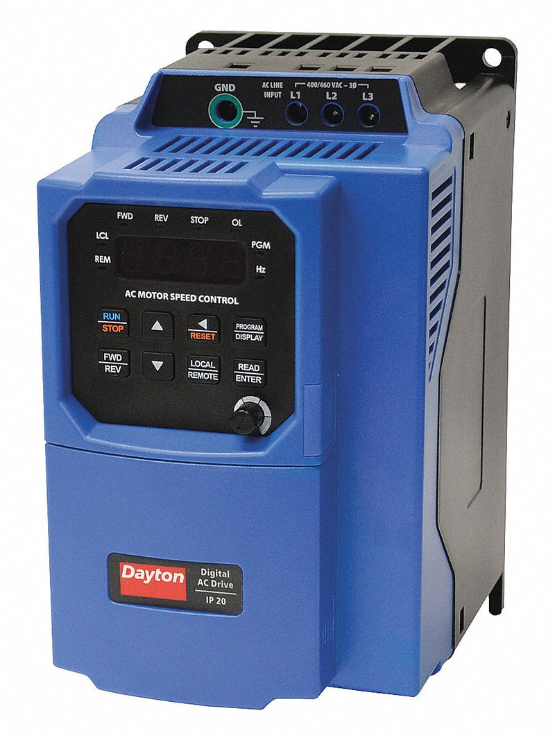 Dayton Variable Frequency Drive,3 hp Max. HP,3 Input Phase AC,240V AC Input Voltage - 32J576