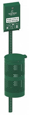 Poopy Pouch 3-1/2 gal Rectangular Pet Waste Station, Metal, Green - PP-H-DSP-KIT