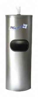 Poopy Pouch Wet Wipe Dispenser and Waste Bin, Wipe-A-Way, Centerpull Roll, (1) Roll, Stainless Steel - WA-FAC-SS