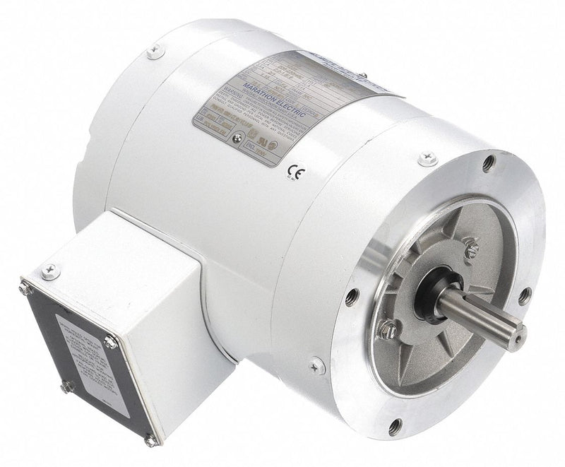 Marathon Motors 1/2 HP Washdown Motor,3-Phase,1725 Nameplate RPM,208-230/460 Voltage,Frame 56C - 056T17V5328