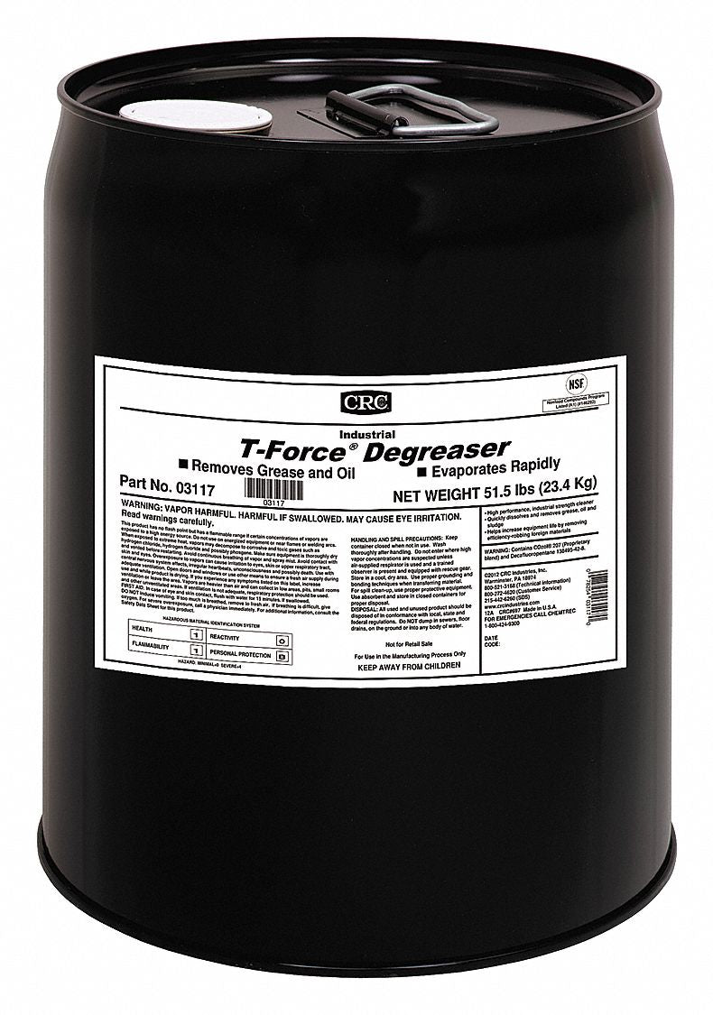 CRC Cleaner/Degreaser, 5 gal Cleaner Container Size, Drum Cleaner Container Type, Unscented Fragrance - 3117