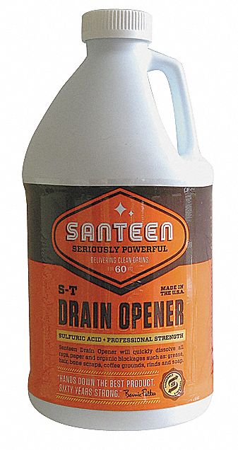 Santeen Drain Opener, 0.50 gal. Jug, Sulfur Liquid, Ready to Use, 4 PK - 210