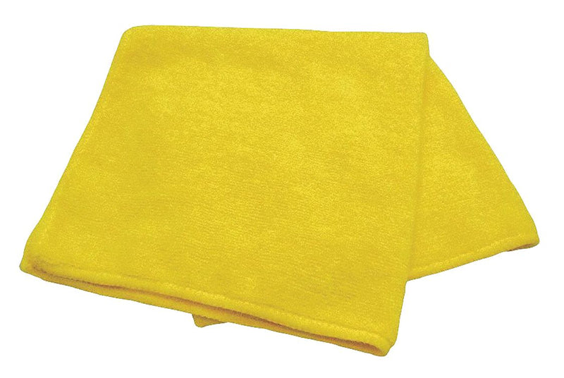 Tough Guy Microfiber Cloth, Medium Duty, 16 in x 16 in, Yellow, PK 12 - 32UV12