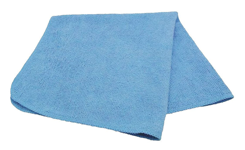Tough Guy Microfiber Cloth, Medium Duty, 16 in x 16 in, Blue, PK 12 - 32UV10