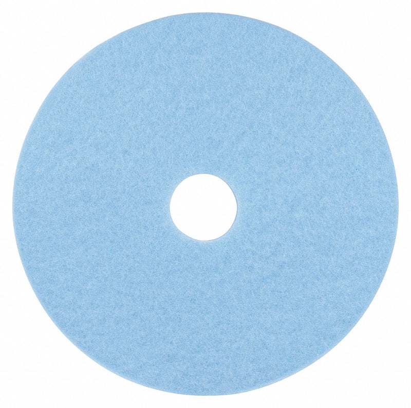 3M 20 in Non-Woven Polyester Fiber Round Burnishing Pad, 1500 to 3000 rpm, Light Blue, 5 PK - 3050