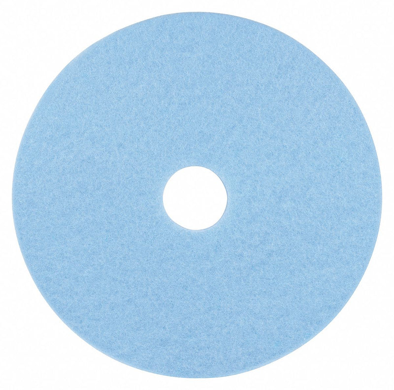 3M 27 in Non-Woven Polyester Fiber Round Burnishing Pad, 1500 to 3000 rpm, Light Blue, 5 PK - 3050