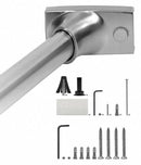 WingIts 60"L x 1" x 5/8"D Satin Nickel Curved Shower Rod, Includes: Stainless Steel Screws, Mounting Anchor - WOCONSN5REN
