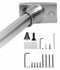 WingIts 60"L x 1" x 5/8"D Satin Nickel Curved Shower Rod, Includes: Stainless Steel Screws, Mounting Anchor - WOCONSN5REN