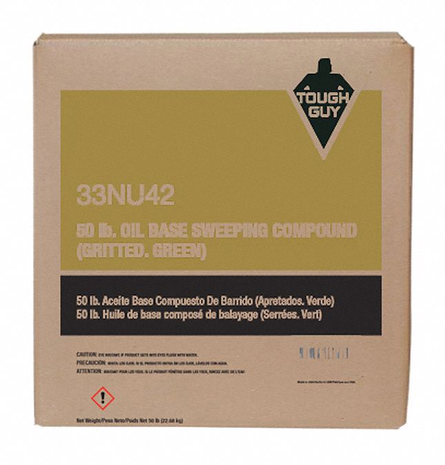 Tough Guy Sweeping Compound Oil Based with Grit, Sawdust, Green, 50 lb. Weight - 33NU42