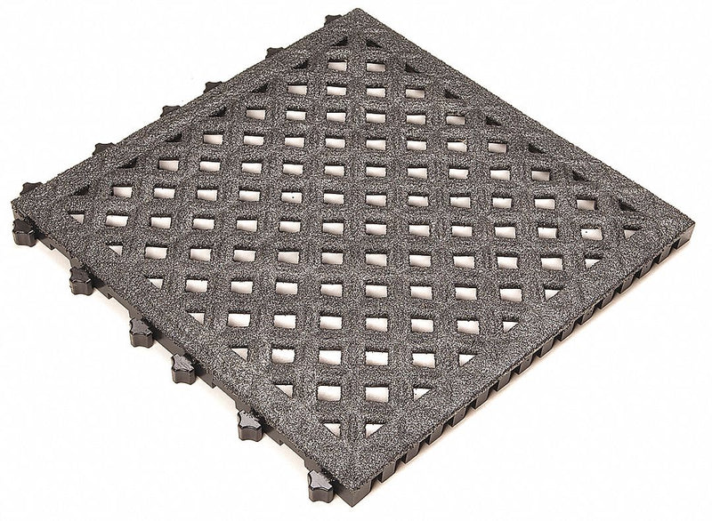 Ergo Advantage Interlocking Drainage Mat, Recycled PVC, Black, 10 PK - AG2