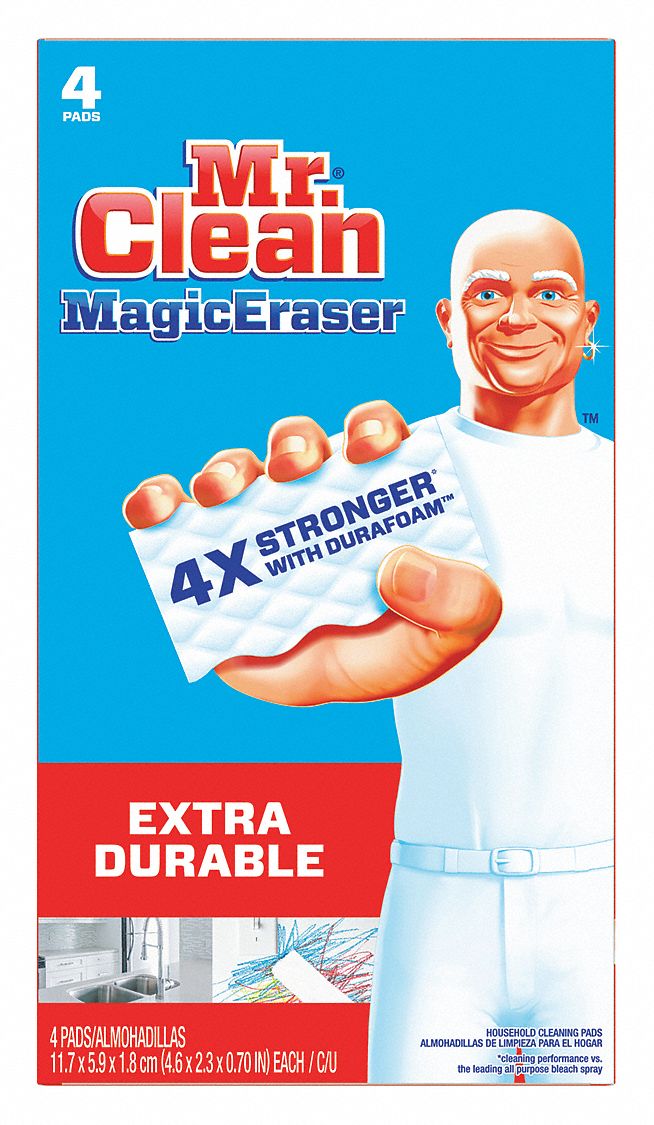 Mr. Clean 4 39/64 in x 2 13/32 in Foam Scrubber Sponge, White, 32PK - PGC 82038