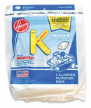 Hoover Vacuum Bag, Paper, 2-Ply, Standard Bag Filtration Type, For Vacuum Type Canister Vacuum - 4010100K