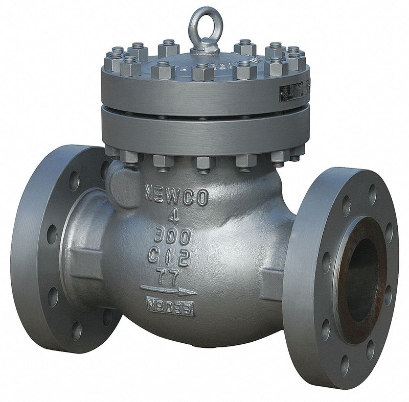 Newco Check Valve, 10 in, Single, Inline Swing, Carbon Steel, Flange x Flange - 10-33F-CB2