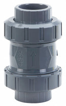 Georg Fischer Check Valve, 1 1/2 in, Single, Inline Spring, PVC, Socket/Threaded x Socket/Threaded - 161562106