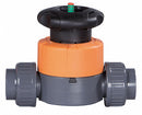 Georg Fischer 5 39/64 in Socket x Socket 2-Way Diaphragm Valve, 33 Coefficient of Volume, EPDM - 161514612