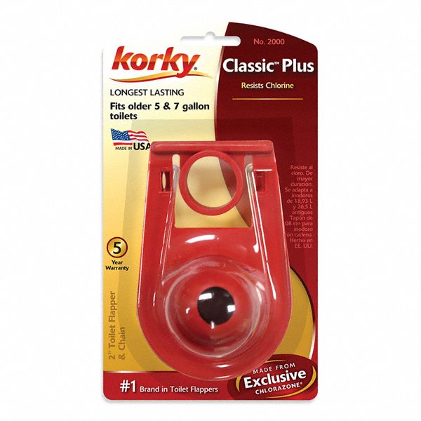 Korky Flapper, Fits Brand Universal Fit, For Use with Series Universal Fit, Toilets, Gravity Tanks - 2000BP