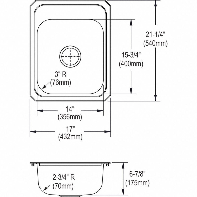 Elkay Elkay, Celebrity Series, 14 in x 15 3/4 in, Stainless Steel, Kitchen Sink - CR17213
