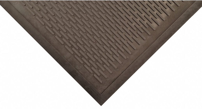 Condor Indoor/Outdoor Entrance Mat, 5 ft L, 3 ft W, 1/4 in Thick, Rectangle, Black - 49Y301