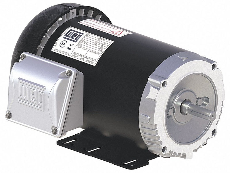 WEG 1/2 HP, General Purpose Motor, 3-Phase, 1760 Nameplate RPM, 208-230/460 Voltage, 56C Frame - .5018ES3E56C-S