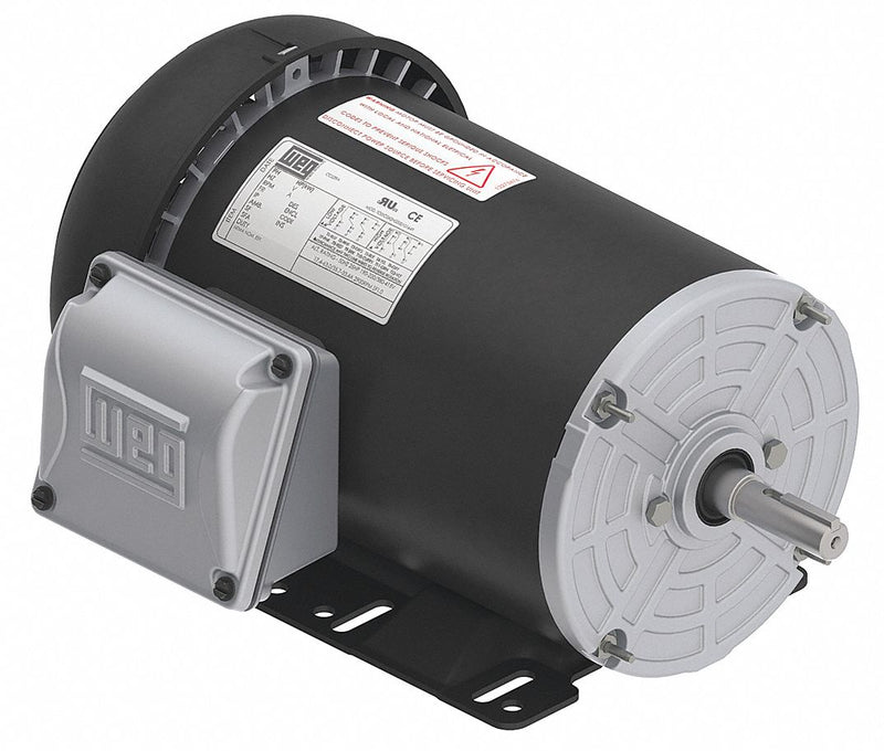 WEG 1/2 HP, General Purpose Motor, 3-Phase, 1760 Nameplate RPM, 208-230/460 Voltage, 56 Frame - .5018ES3E56-S