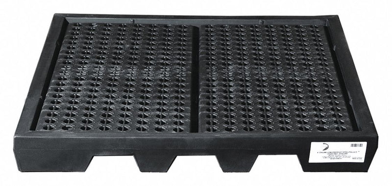 Black Diamond Spill Containment Pallets, Uncovered, 40 gal Spill Capacity, 2,000 lb - 5116-BD
