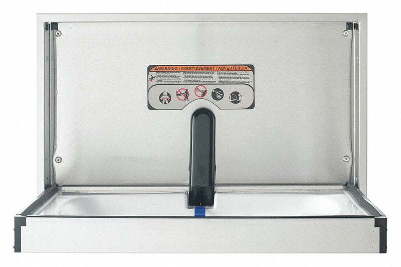 Foundations Baby Changing Station, Horizontal, Flush Mount, 304 Stainless Steel, 16 ga - 100SS-SM