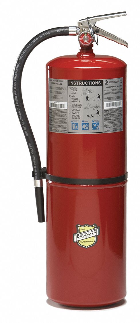 Buckeye Fire Extinguisher, Dry Chemical, Monoammonium Phosphate, 30 lb, 10A:160B:C UL Rating - 12905