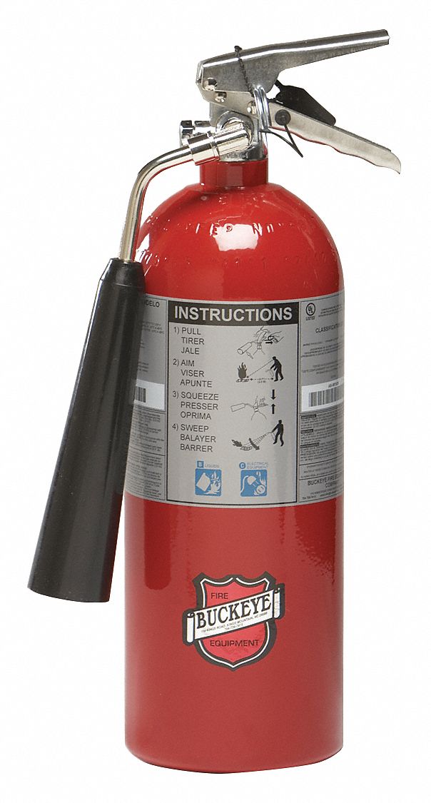 Buckeye Fire Extinguisher, Carbon Dioxide, Carbon Dioxide, 5 lb, 5B:C UL Rating - 45100